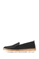 Women's Black Leather Loafer | Derimod