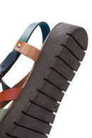 Women's Multicolored Ankle Strap Leather Bodrum Sandals | Derimod