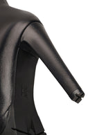 Woman Black Zip Closure Platform High Thick-Heeled Leather Boots | Derimod