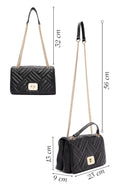 Women's Black Long Chain Strap Quilted Shoulder Bag | Derimod