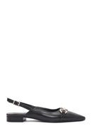 Women's Black Accessory Open Back Ballerinas | Derimod