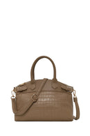 Woman Mink Long-Strap Croc-Pattern Classic Shoulder Bag | Derimod