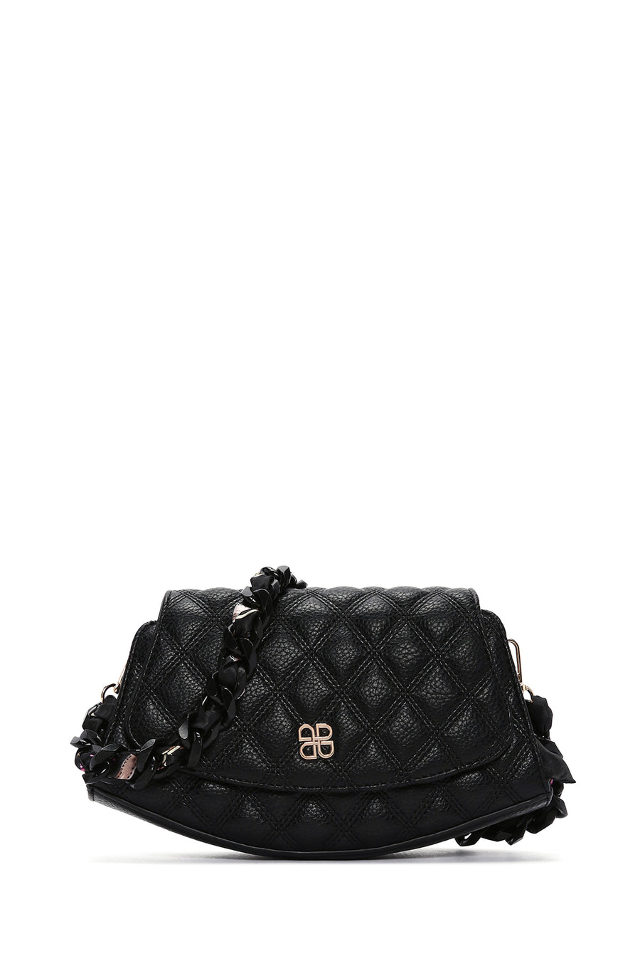 Women's Black Long Strap Quilted Shoulder Bag