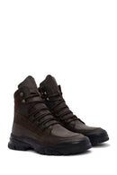 Men's Brown Lace-Up Nubuck Leather Outdoor Boots | Derimod