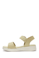 Women's Green Leather Sandals | Derimod
