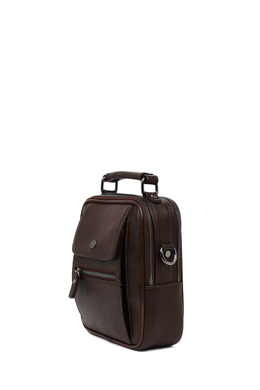 Men's Brown Leather Messenger Bag