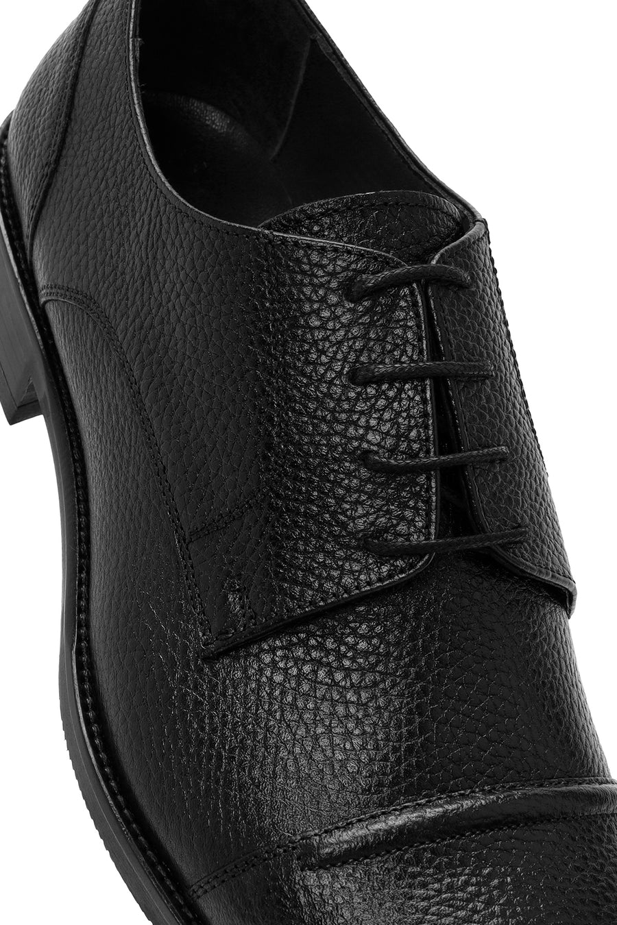 Men's Black Laced Leather Classic Shoes
