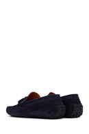 Men's Navy Blue Suede Leather Loafer | Derimod