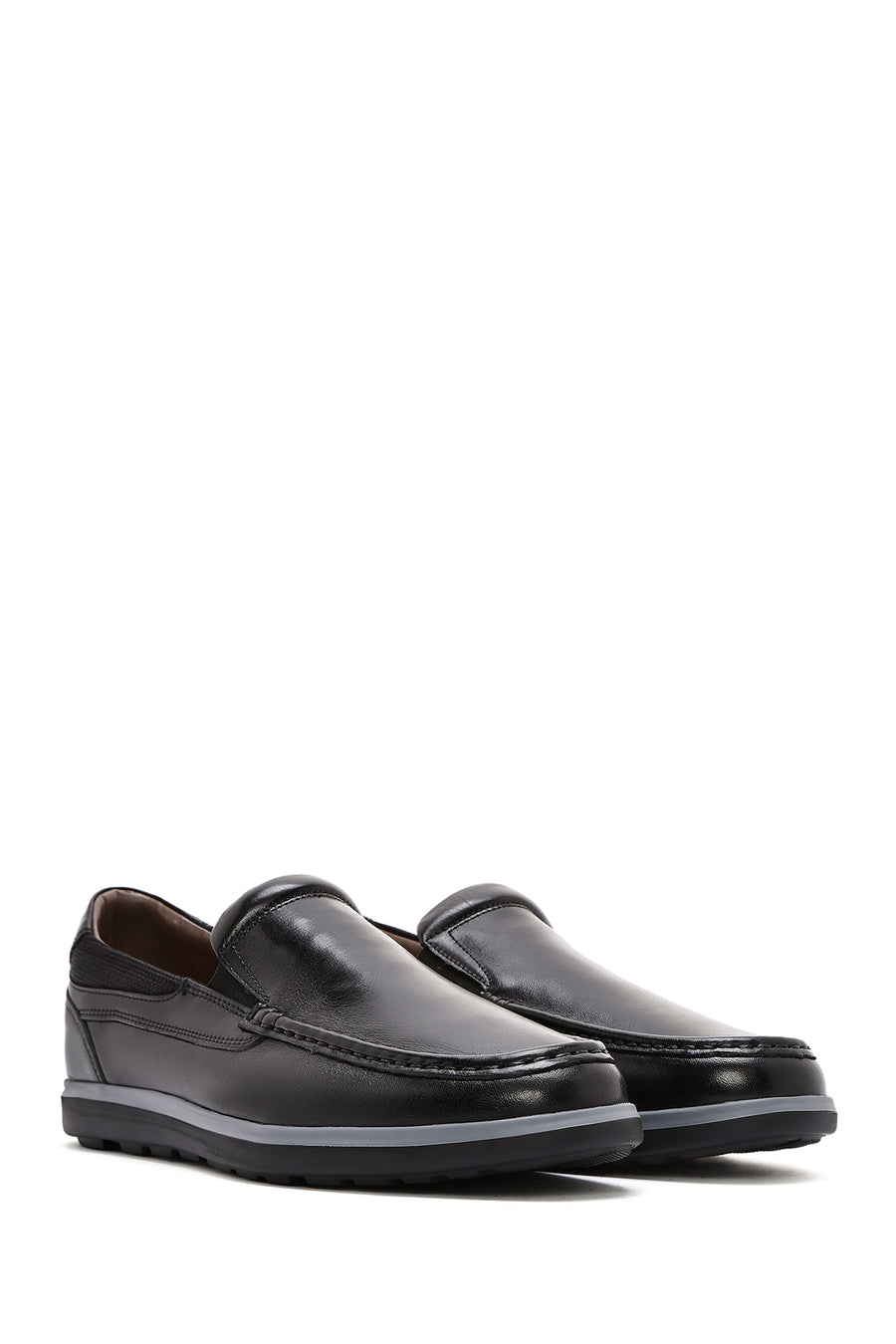 Erkek Siyah Rugan Deri Klasik Loafer