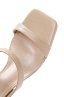 Women's Beige Medium Heeled Slippers | Derimod