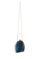 Women's Blue Long Chain Strap Sequin Crossbody Bag | Derimod