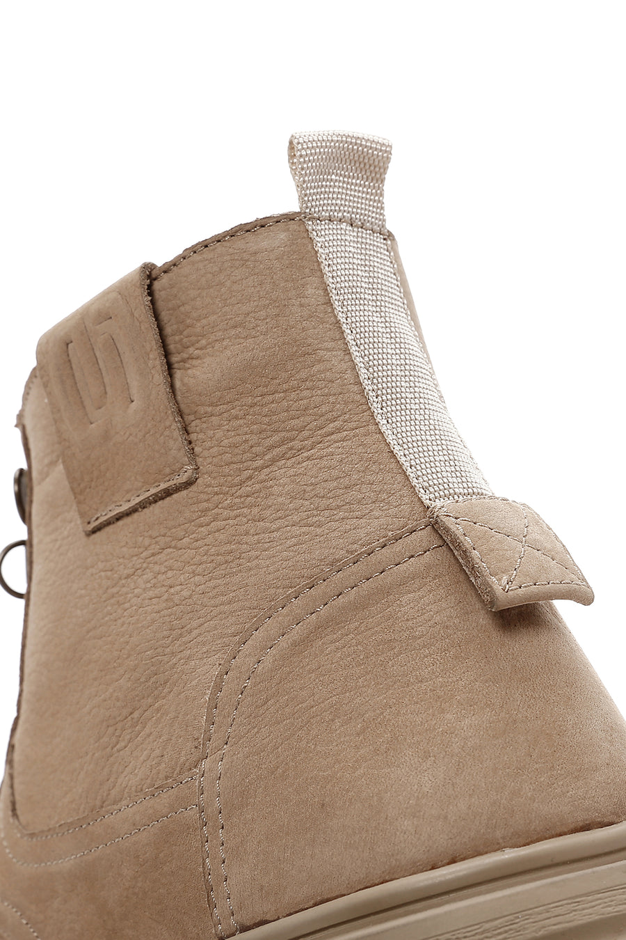 Men's Beige Casual Nubuck Leather Boots