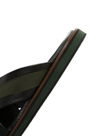 Men's Black Leather Slippers | Derimod