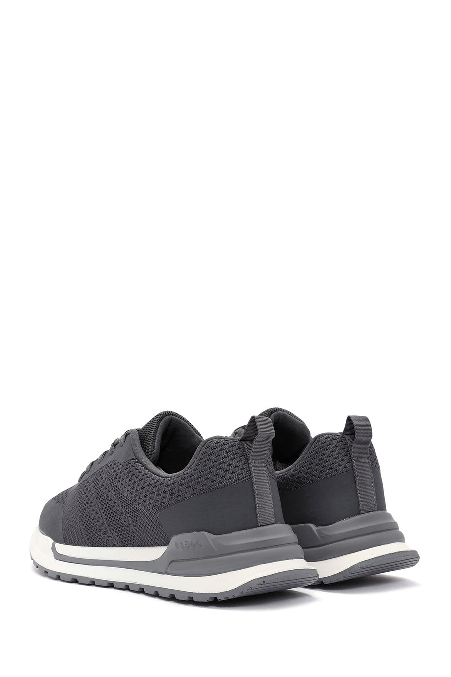 Men's Grey Lace-Up Fabric Sneakers