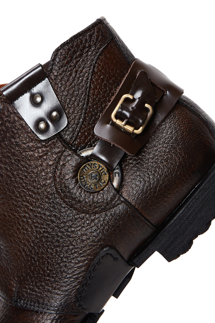 Men's Brown Leather Flat Boots