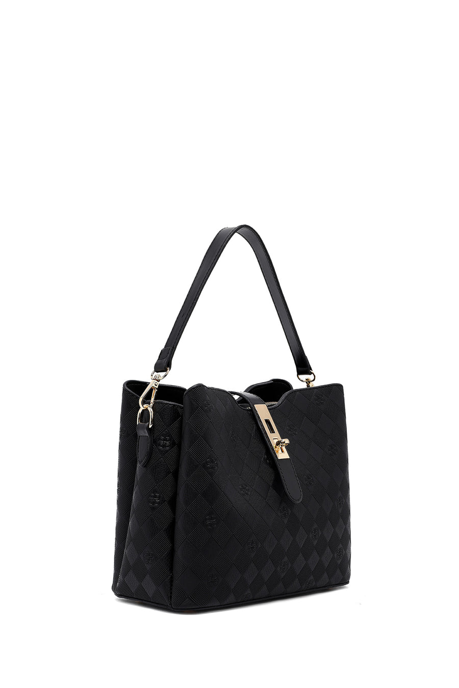 Women's Black Long Strap Printed Classic Shoulder Bag