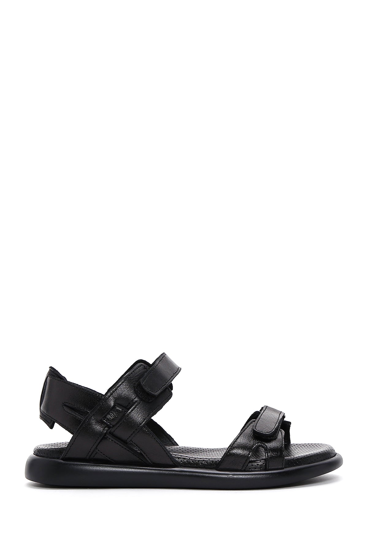 Kadın Siyah Deri Comfort Sandalet 23SFD360718 | Derimod