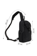 Male Black Fabric Crossbody Bag | Derimod