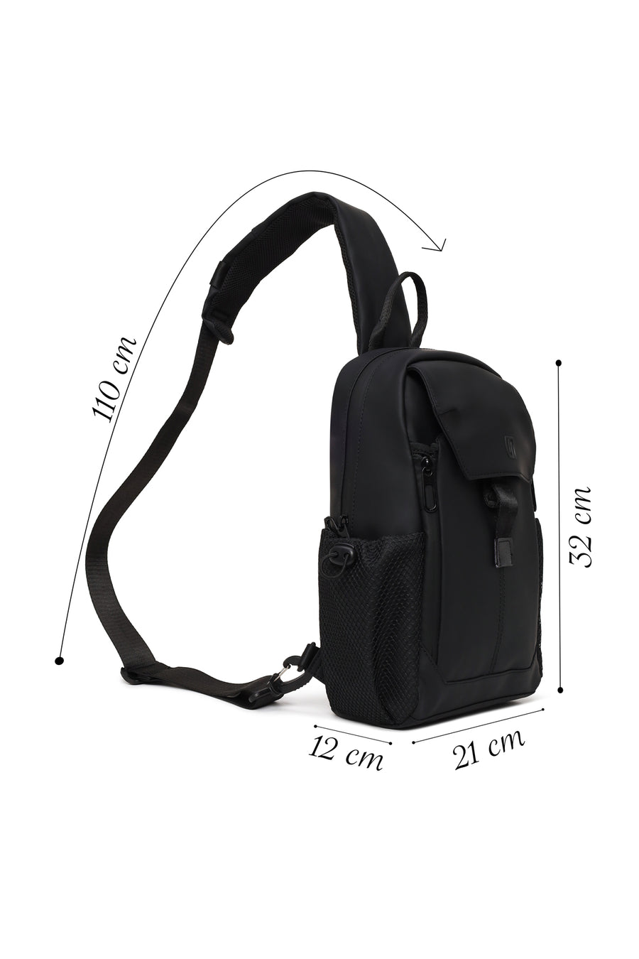 Male Black Fabric Crossbody Bag