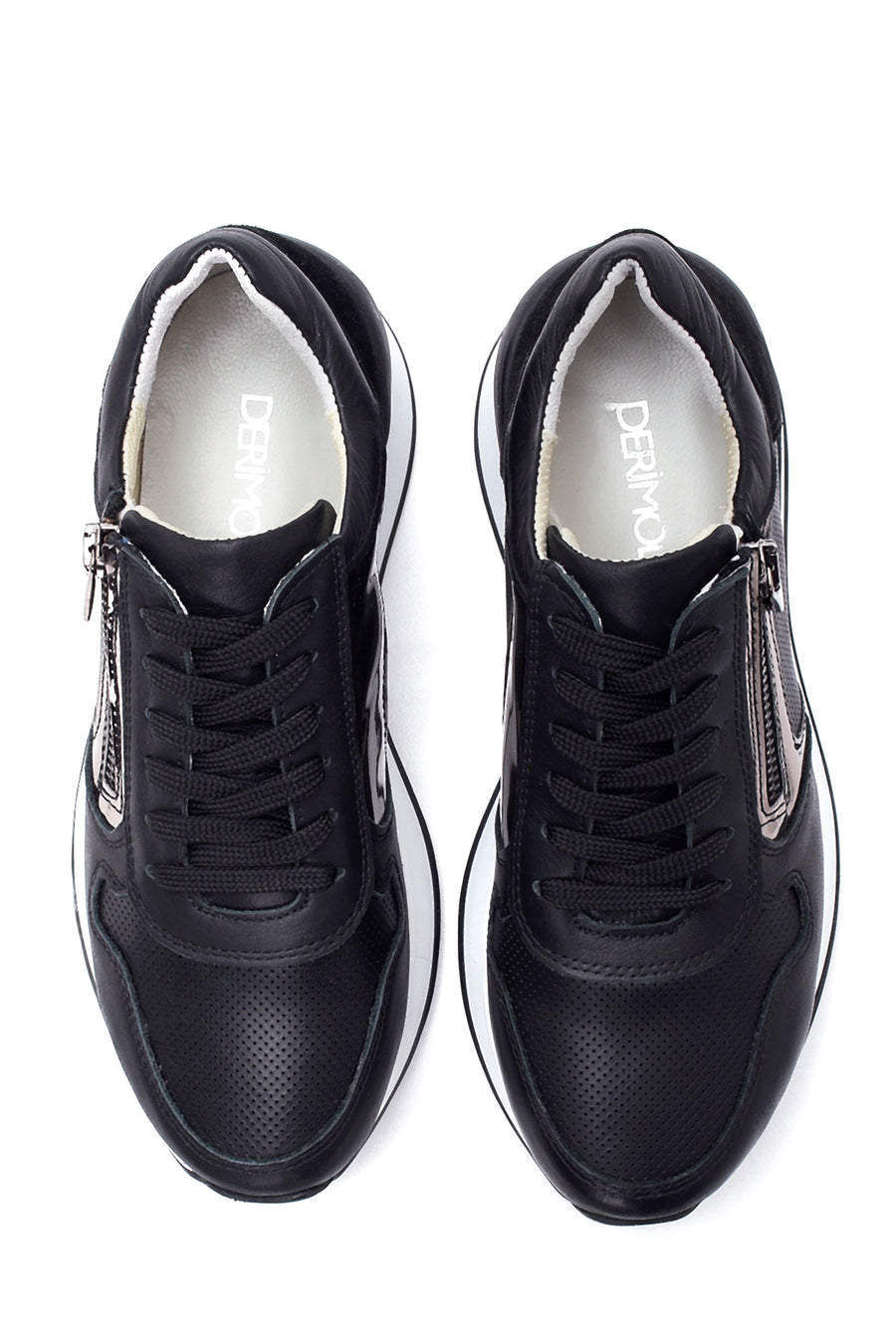 Kadın Deri Fermuarlı Sneaker