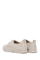 Women's Beige Lace-Up Leather Comfort Shoes | Derimod