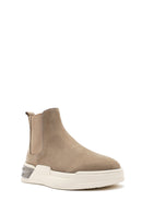 Men's Beige Suede Leather Casual Chelsea Boots | Derimod