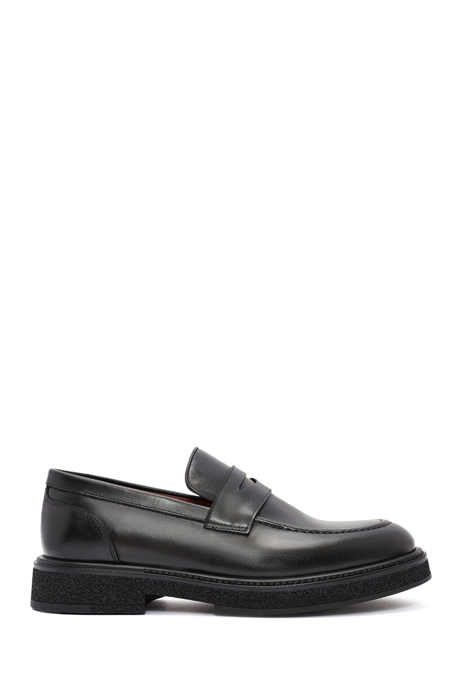 Men's Black Leather Casual Loafer 24WFD724318 | Derimod