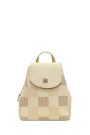 Women's Beige Printed Backpack | Derimod