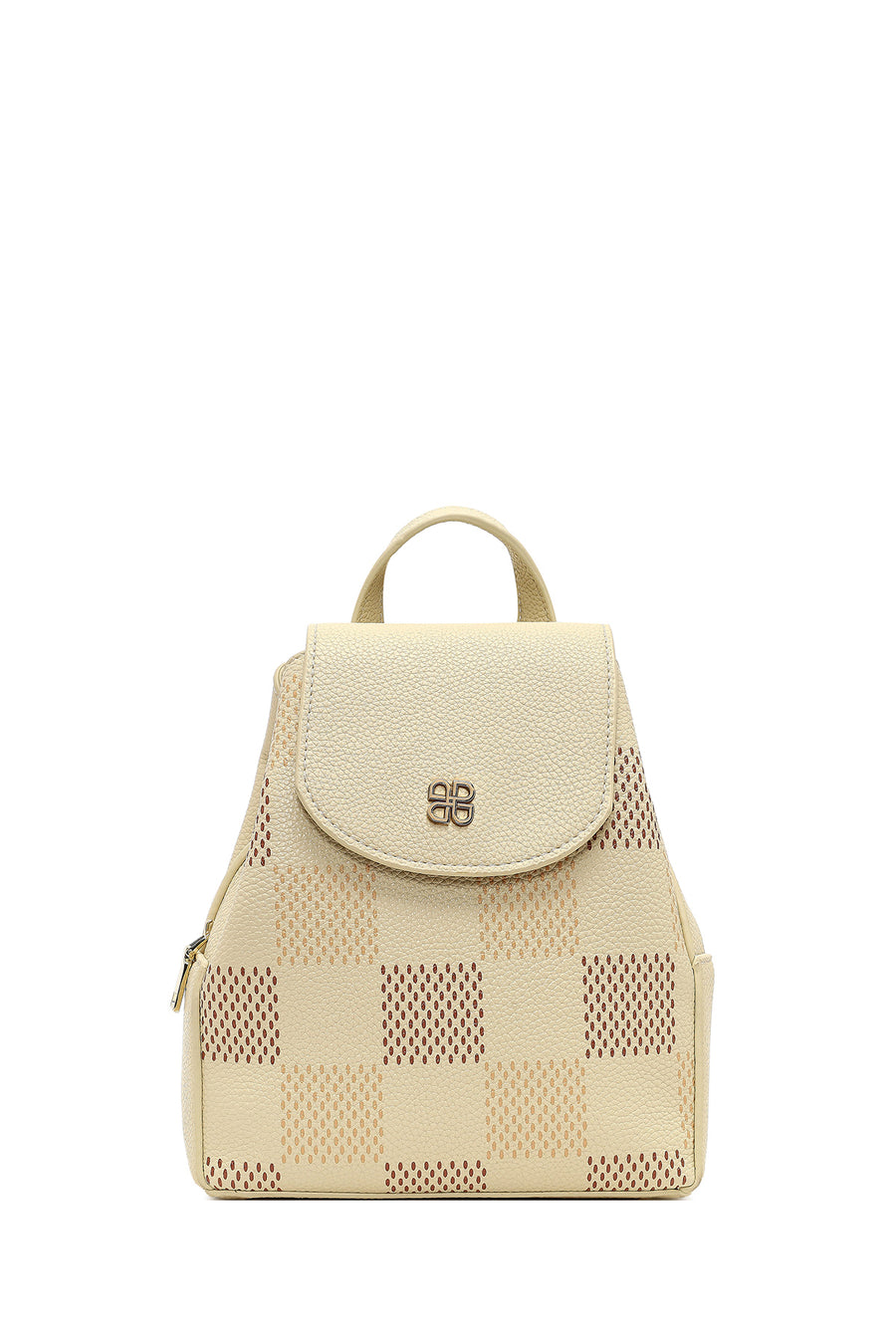 Women's Beige Printed Backpack