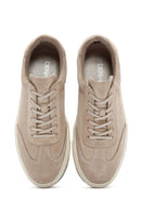 Men's Beige Suede Leather Sneaker | Derimod