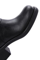 Women's Black Leather Buckle Boots | Derimod