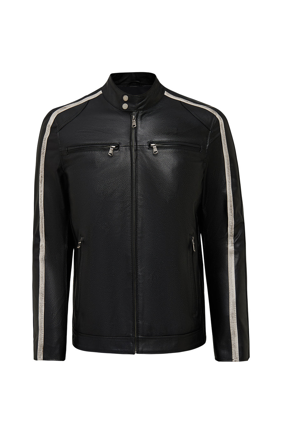 Middleton Men's Black Slim-Fit Short Leather Jacket