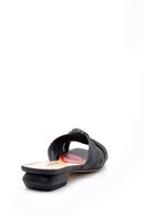 Women's Leather Metallic Slippers | Derimod