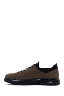 Men's Khaki Nubuck Leather Casual Sneaker | Derimod