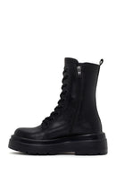 Women's Black Thick Soled Zippered Boots | Derimod