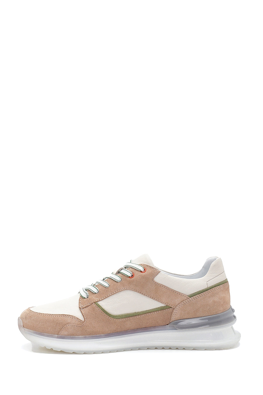 Erkek Bej Deri Sneaker