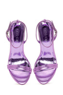 Women's Lilac Metallic Thin Heel Sandals | Derimod