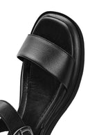 Women's Black Leather Ankle Buckle Sandals | Derimod