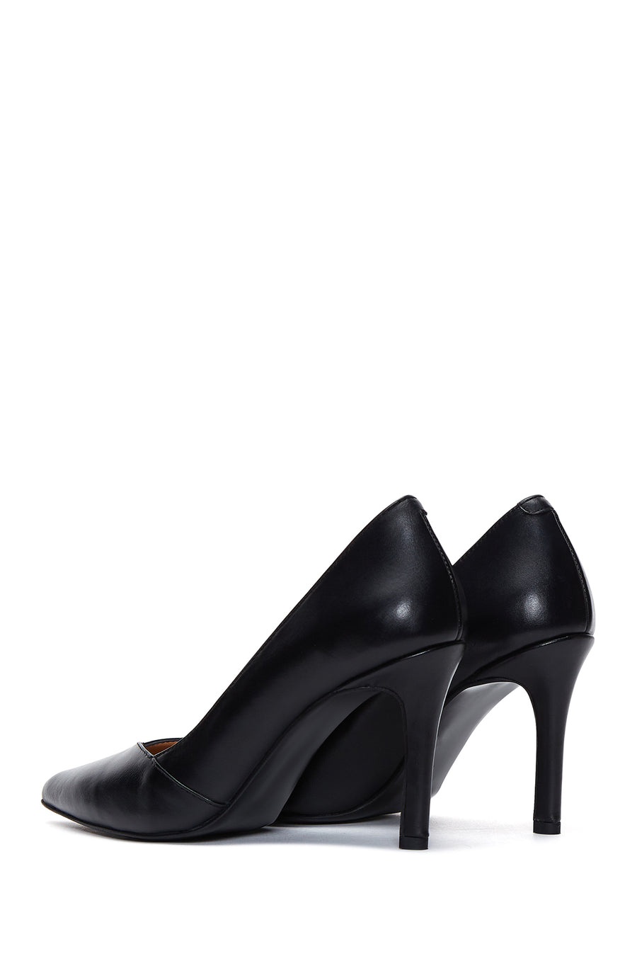 Women's Black Leather Stiletto