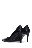 Women's Black Thin Heeled Leather Stiletto | Derimod