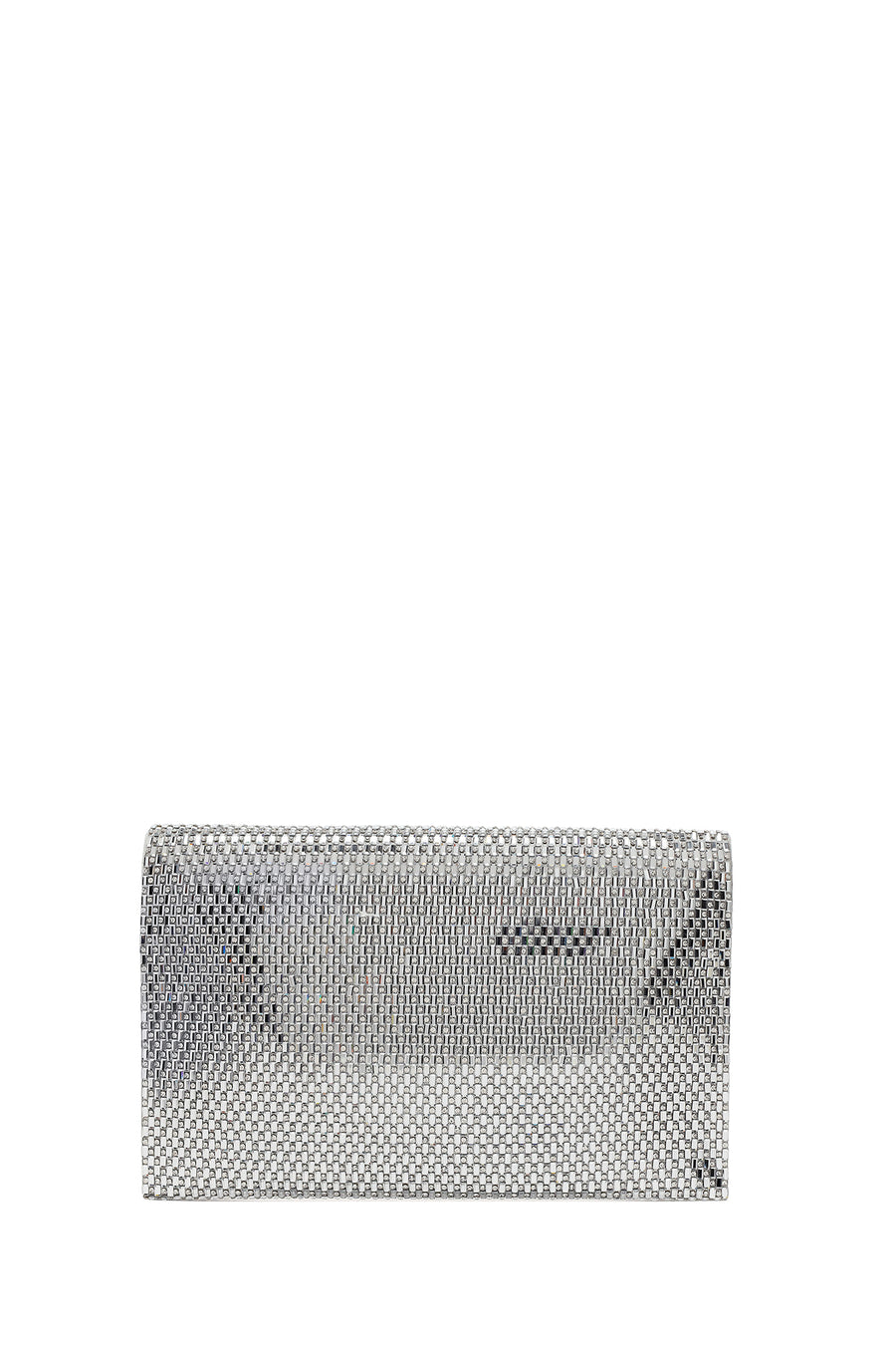 Woman Silver Chain-Strap Stone-Embellished Evening Bag