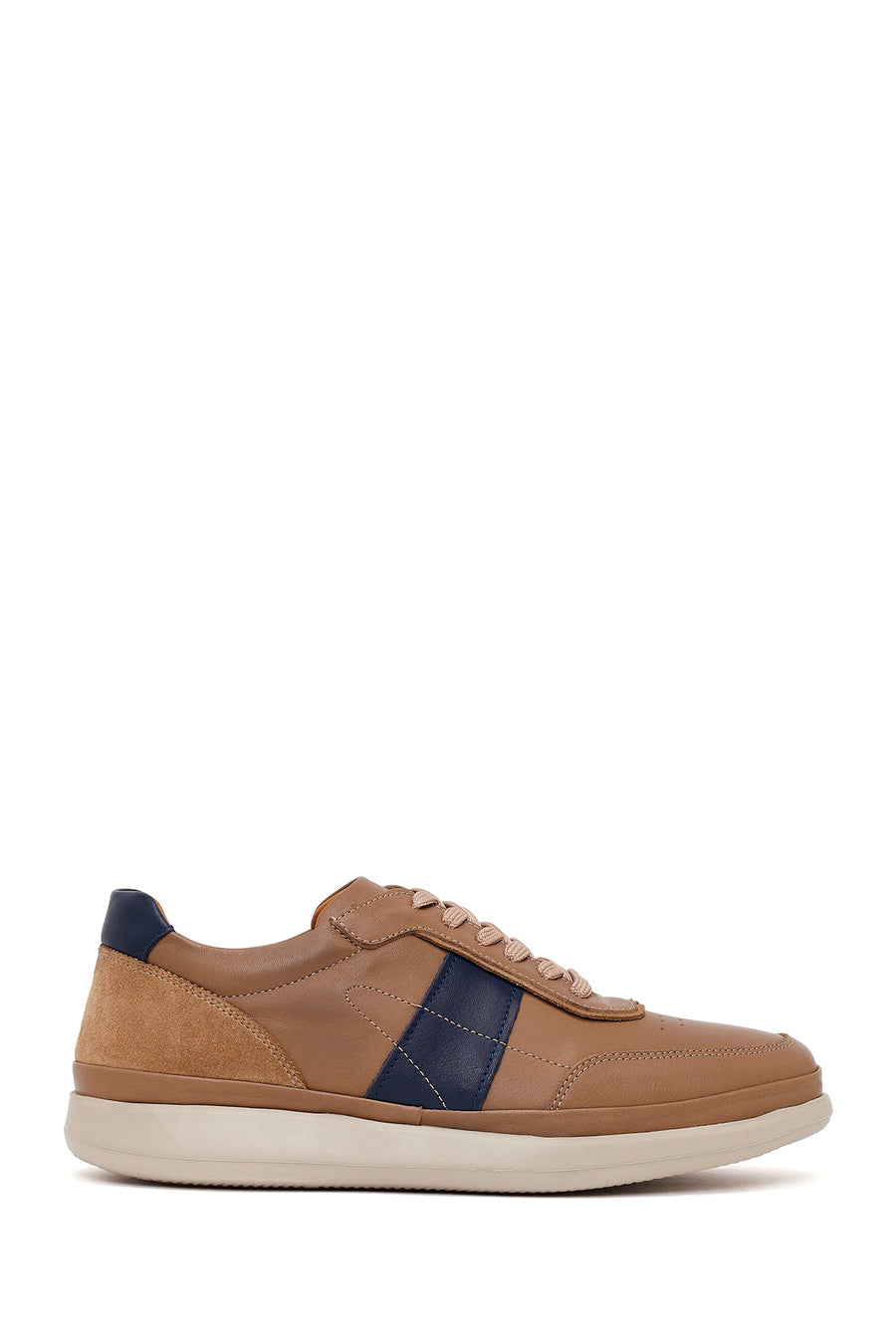 Erkek Bej Bağcıklı Deri Casual Sneaker 26SFD675314 | Derimod