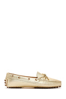 Women's Gold Leather Loafer | Derimod