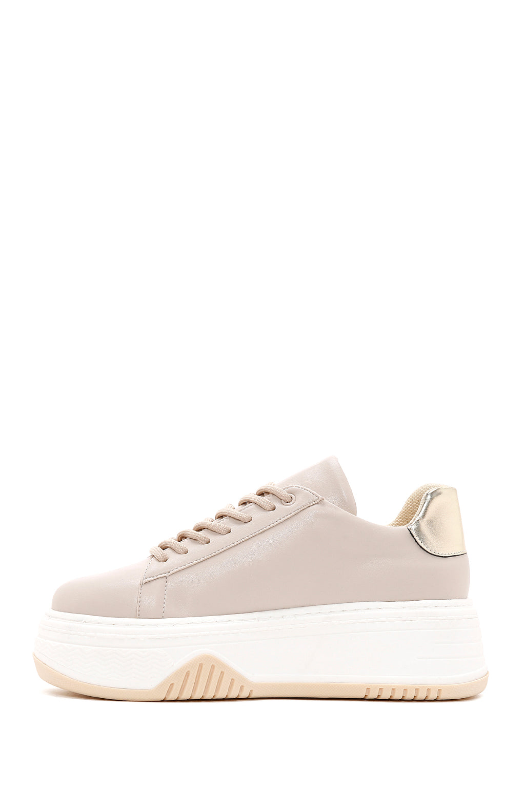 Kadın Bej Kalın Tabanlı Sneaker