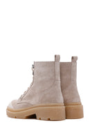 Women's Beige Suede Leather Boots | Derimod