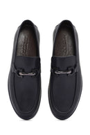 Men's Navy Blue Leather Casual Loafer | Derimod