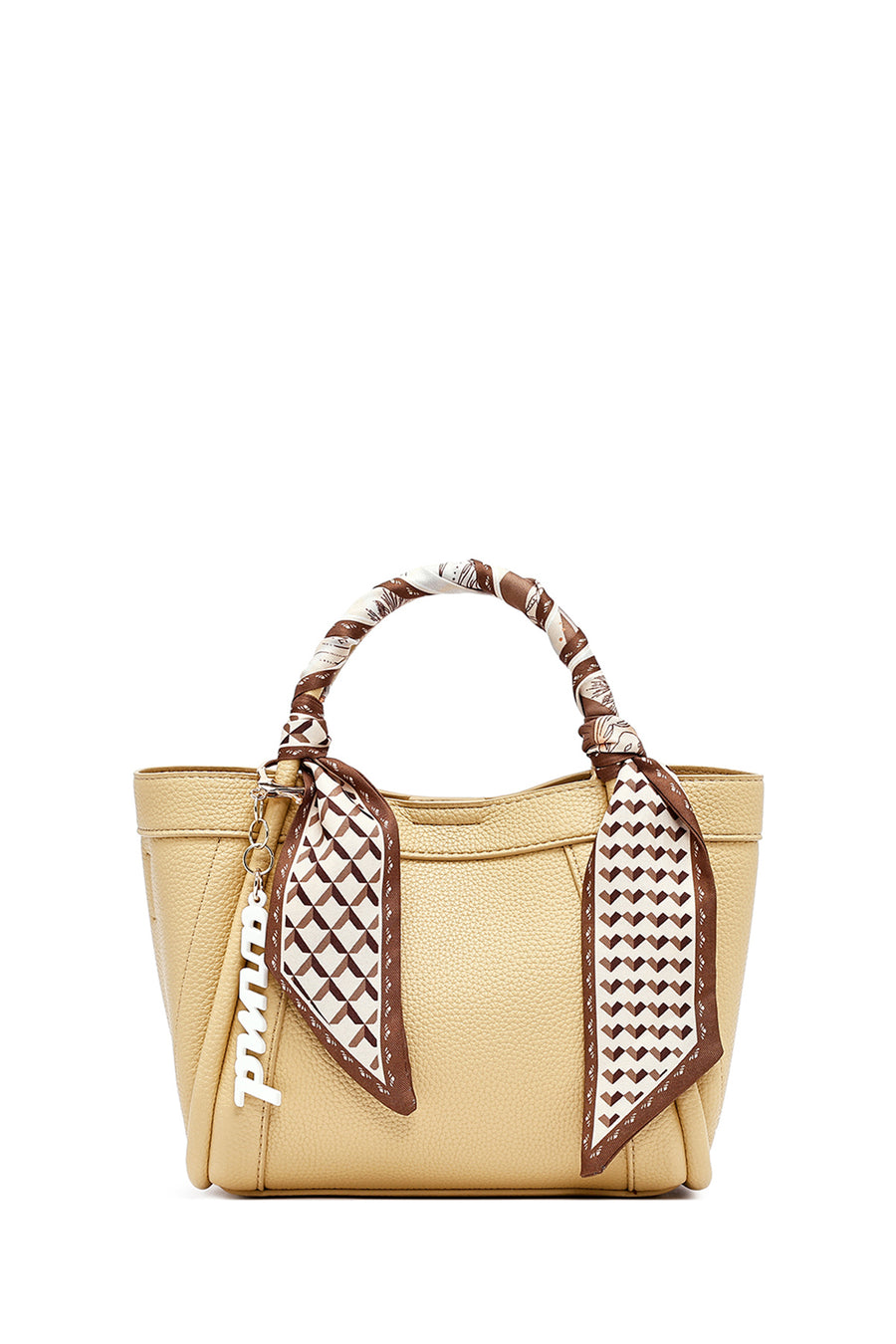 Women's Yellow Long Strap Accessorized Shoulder Bag