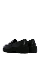 Women's Black Buckle Thick Soled Masculine Loafer | Derimod