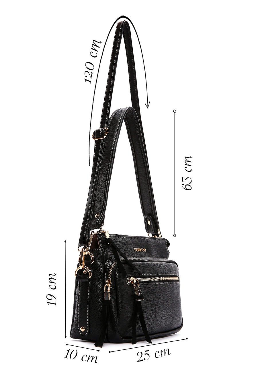 Women's Black Long Strap Shoulder Bag