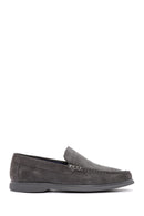 Derimod Fly Men's Gray Suede Leather Loafer | Derimod